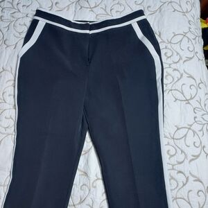 New York & Company Black Trousers with White Trim